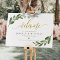 Greeny Leaf calligraphy Welcome Wedding Sign