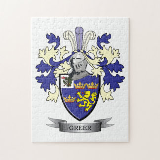 Greer Family Crest Coat of Arms Jigsaw Puzzle