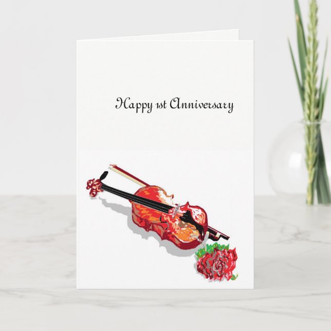 Greeting Card 1 St Wedding Anniversary (Front)