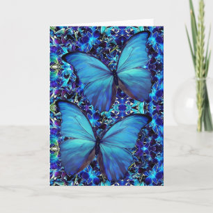 Greeting Card 2 Blue Morphos