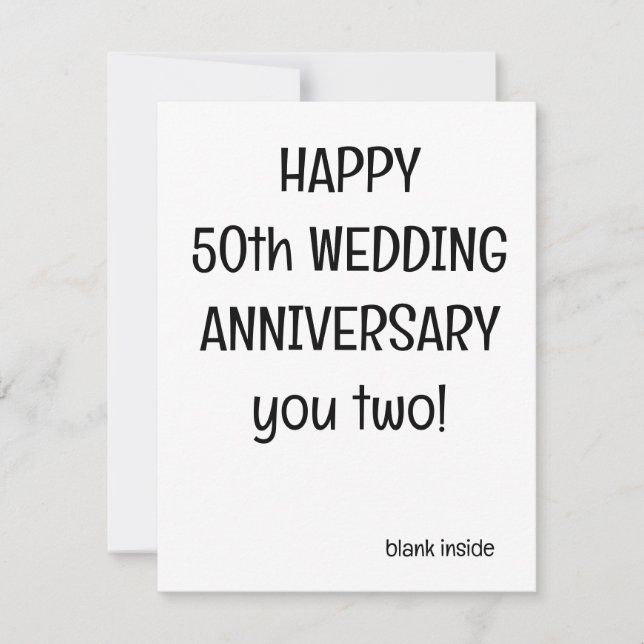 Greeting Card, 50th Anniversary Card - FUNNY CARD (Front)