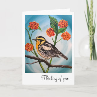 Greeting Card - 5x7 Yellow bird with flowers