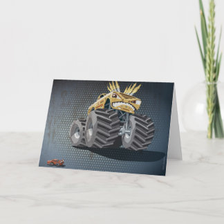 Greeting Card Aggressive Monster Truck Grunge