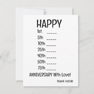 GREETING CARD - ANNIVERSARY CARD - FUNNY CARD