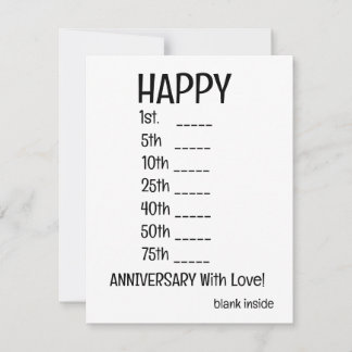 GREETING CARD - ANNIVERSARY CARD - FUNNY CARD
