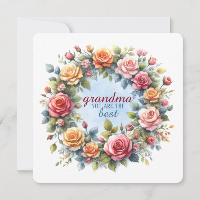 Greeting Card Art Print "GRANDMA you are the BEST" (Front)