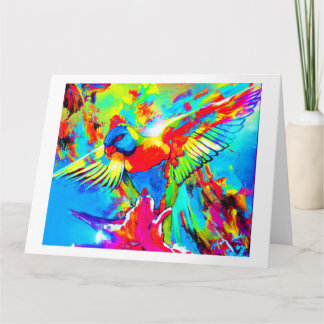GREETING CARD - BEAUTIFUL PAINTED IMAGE OF ROSELLA