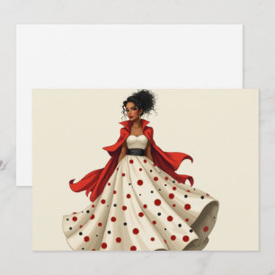 Greeting Card Black Woman Fashion Birthday Hello 