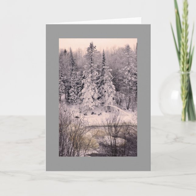 Greeting card, blank, with Snow Scene Card (Front)