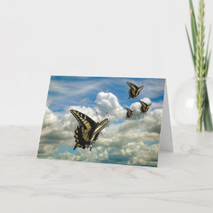 Greeting Card - Butterflies in Cloudy Sky