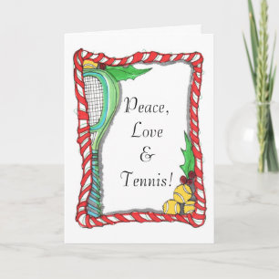 Greeting Card -Candy Cane Tennis