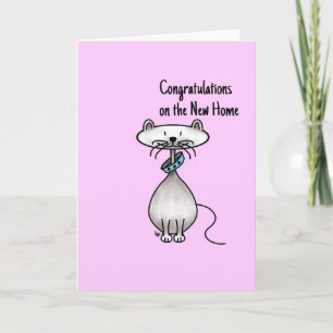 Greeting Card - Cat -Congratulations new home