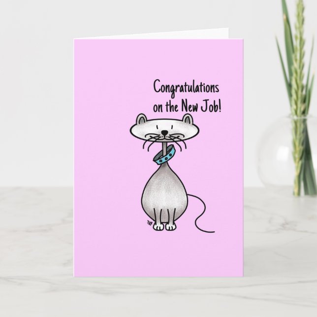 Greeting card -Cat -Congratulations on the new job (Front)