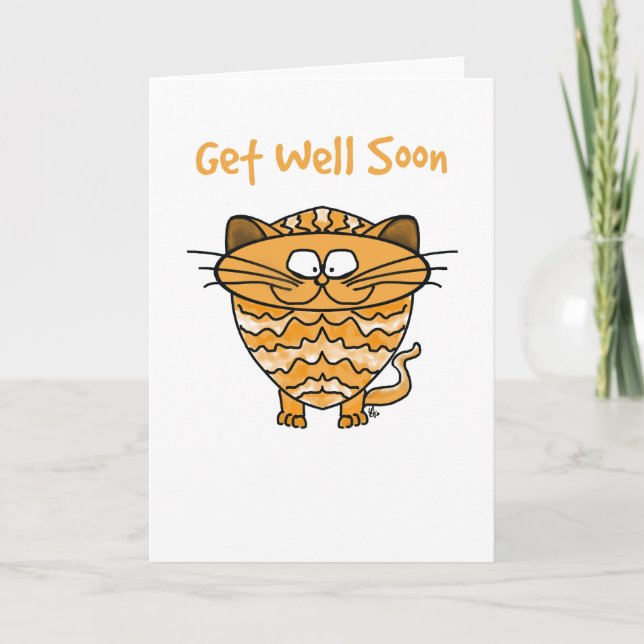 Greeting Card -Cat - Get Well Soon (Front)