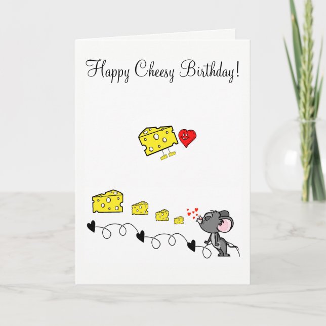 Greeting Card Cheesy Happy Birthday Mouse (Front)