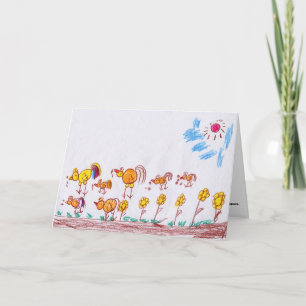 GREETING CARD: "Chickens" by Ma Theu (2nd grade) Card