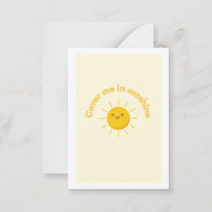Greeting card, cover me sunshine card, cute card