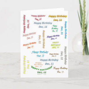 Greeting Card December, 11 Birthday