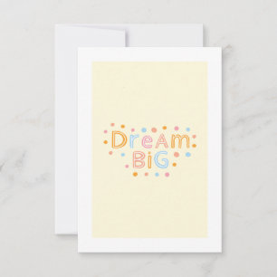 greeting card, dream big, cute thank you card