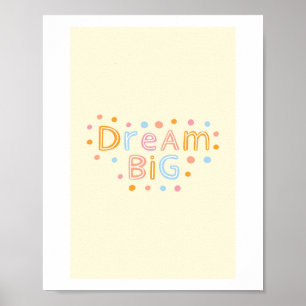 greeting card, dream big, cute thank you card poster