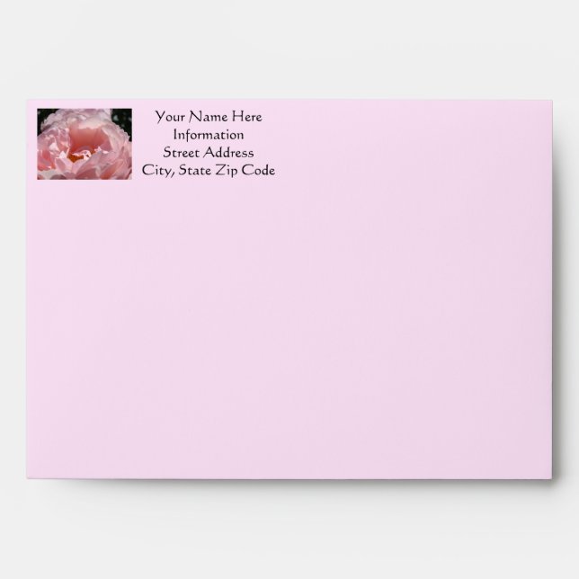 Greeting Card Envelops custom Pink Rose Flowers Envelope (Front)