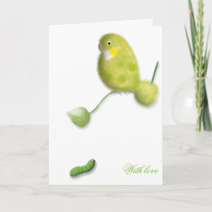 Greeting card Fearful bird.