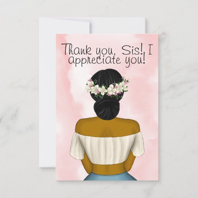 Greeting Card Featuring African American Boho Girl (Front)