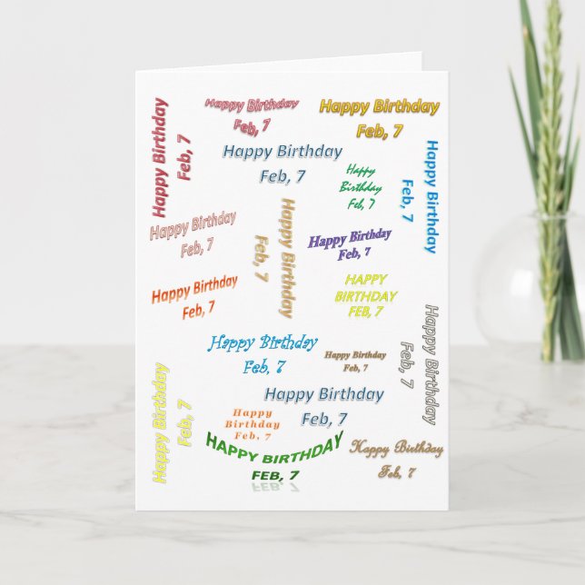 Greeting Card February, 7 Birthday (Front)