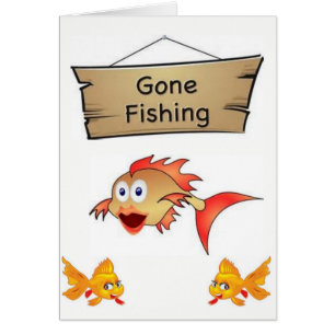 Greeting card fish cats
