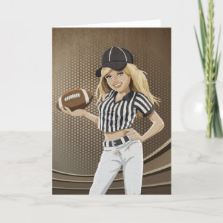 Greeting Card Football Referee Girl Grunge