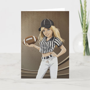 Greeting Card Football Reference Girl Grunge