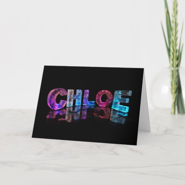 Greeting Card for Chloe in 3D Lights (Front)