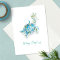 Greeting Card For Christmas Watercolor Sea Turtle
