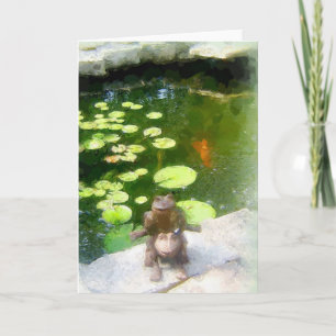 GREETING CARD: Frogs in a Pond Card