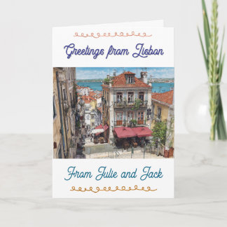 Greeting card from Lisbon, Alfama, Portugal