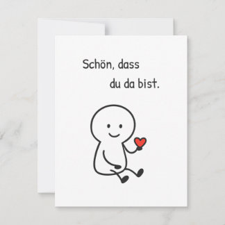 Greeting card 'Glad you're here.' - Line figure