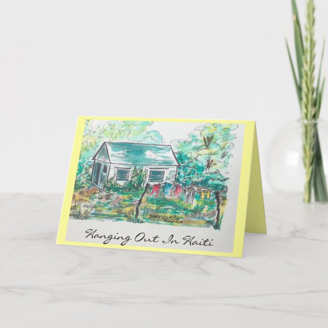 Greeting Card - Haitian Laundry (Front)