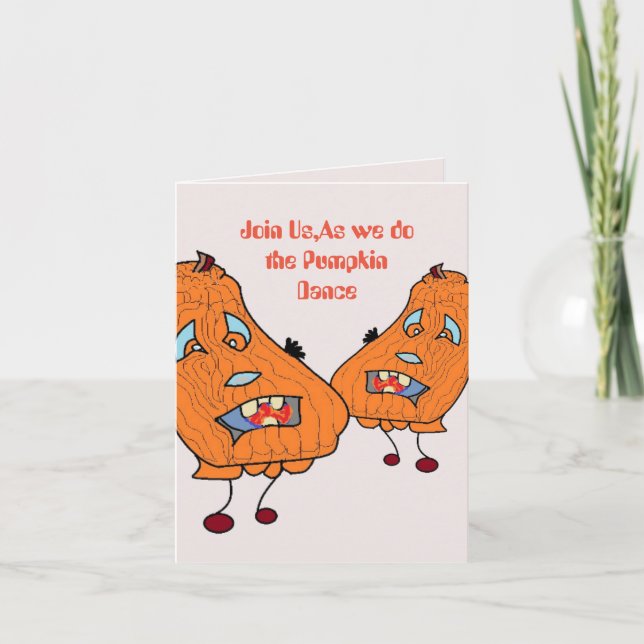 Greeting Card Halloween : Dancing Pumpkin's (Front)