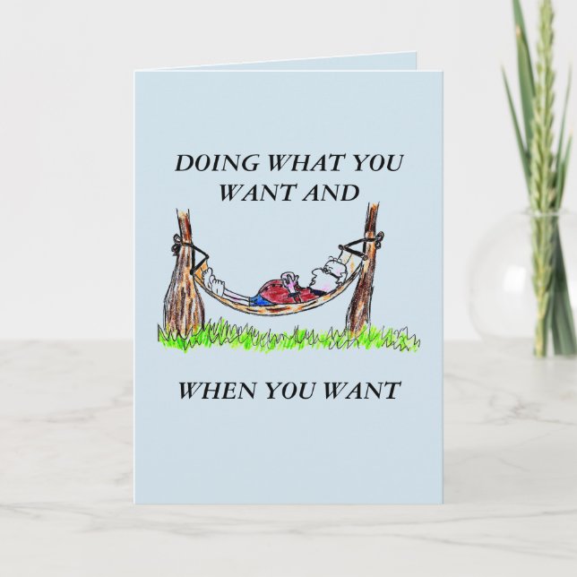 GREETING CARD - HAMMOCK AND HAPPY RETIREMENT (Front)