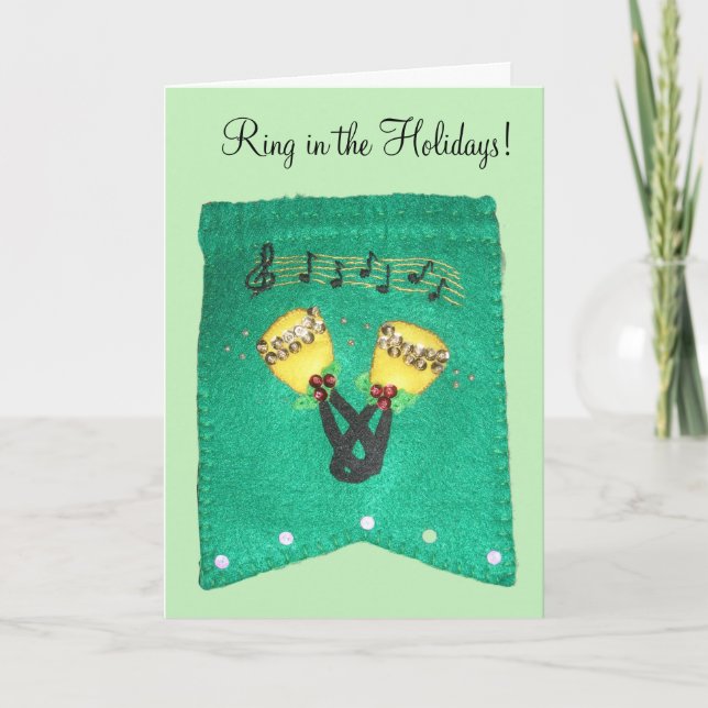Greeting Card - Hand Bells and Musical Notes (Front)