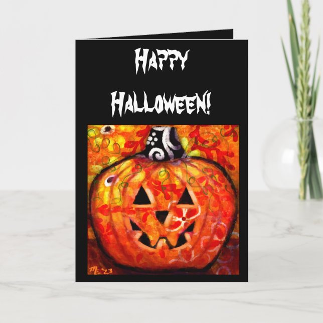 Greeting Card - Happy Halloween Jack-O-Lantern (Front)