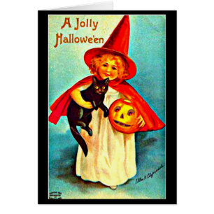 Greeting Card-Holiday Art-Vintage Halloween 34