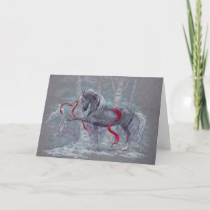 Greeting Card - Holiday Unicorn Snow Bird