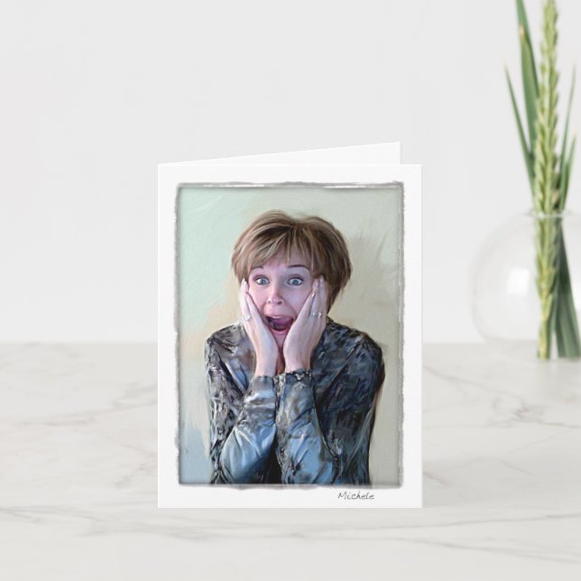 Greeting card.  Humourous, thinking of you. Card (Front)