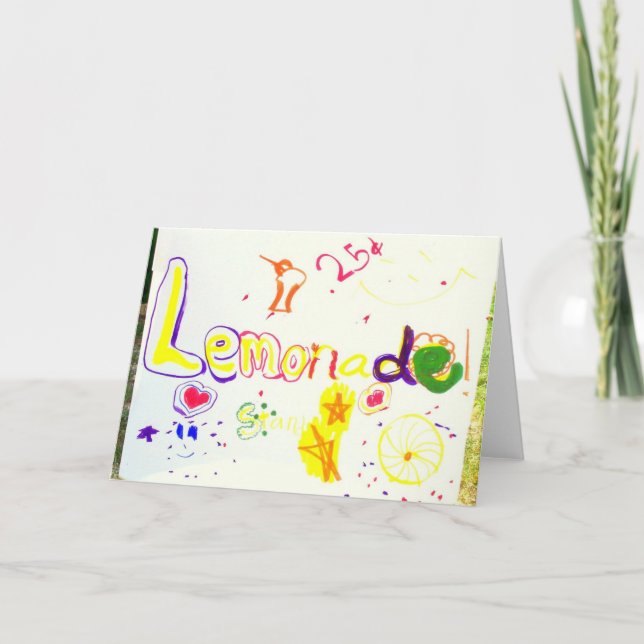 GREETING CARD: Lemonade Stand Poster_ Card (Front)