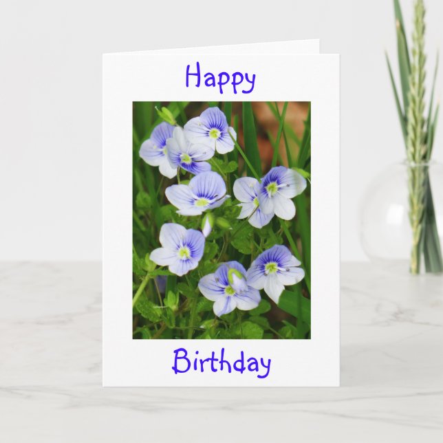Greeting card little blue flowers (Front)