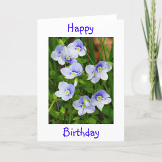 Greeting card little blue flowers