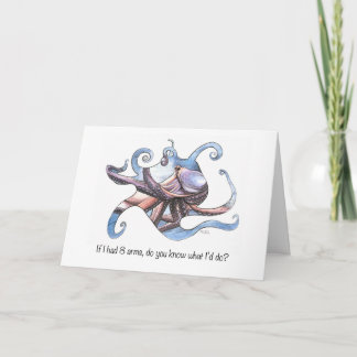 Greeting Card, Love card, Octopus illustration, Card