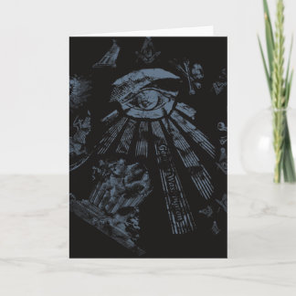 Greeting Card Masonic Fantasy Blue