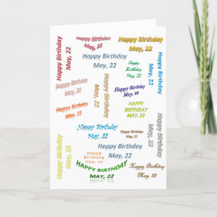 Greeting Card May, 22 Birthday